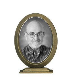 Κορνίζα Μνήματος από Αλουμίνιο Οβάλ Όρθια με Βάση