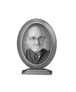 Κορνίζα Μνήματος από Αλουμίνιο Οβάλ Όρθια με Βάση