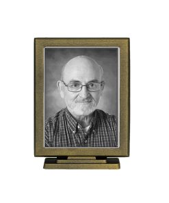 Κορνίζα Μνήματος από Αλουμίνιο Παραλληλόγραμμη με Βάση Λαδί